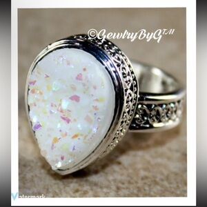 💍DRUZY Silver White Glowing Ring.